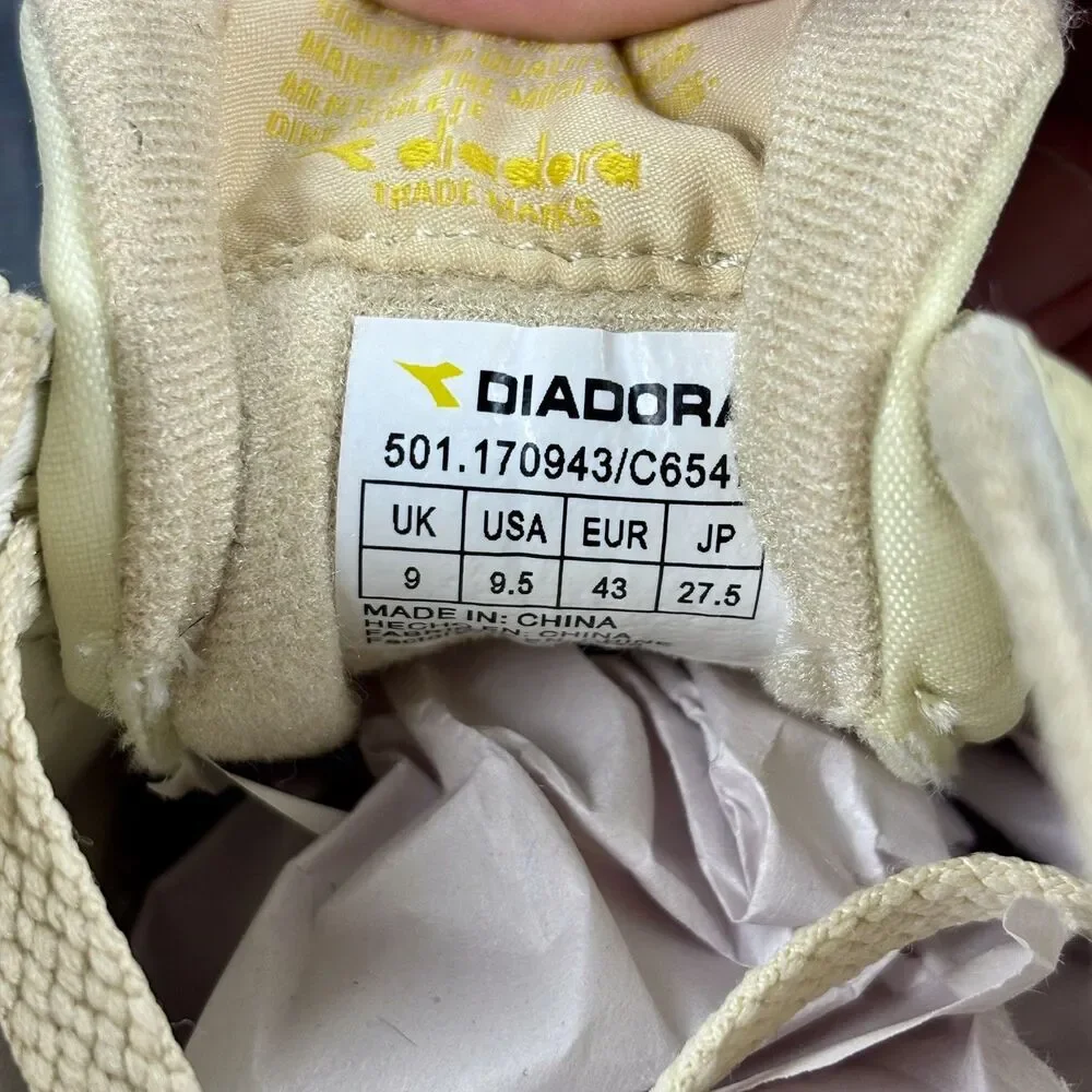 Diadora N.92 Heritage Sneakers Men’s US 9.5 EU 43 Yellow Brown Suede Leather